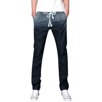 韩都衣舍 韩国春装新款男装哈伦牛仔裤NQ1010 蓝色 XXL