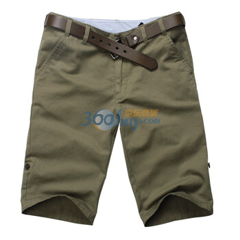 Markless2012新款夏装男装纯棉百搭商务休闲修身短裤DKA2902M 军绿色 180/XL(2.64尺)