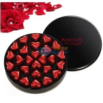 【AMOVO】魔吻纯可可脂巧克力情人节铁质礼盒 心之梦 E0526