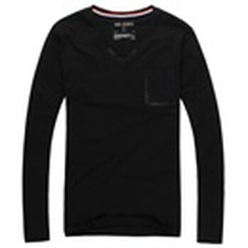 零号男 2012春夏新品 时尚口袋装饰V领T恤 AFA0002 01 03 04 黑色 XXL