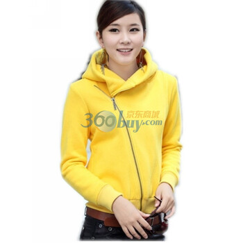 达思彼 斜拉链加厚抓绒卫衣外套 S5001 纯黄 L