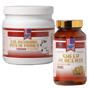 除皱美肤组合 兆力康蛋白质粉 308克+兆力康羊胚胎胶囊 60粒