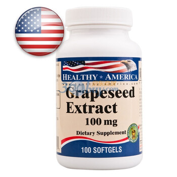 HEALTHY-AMERICA健康美国葡萄籽胶囊100粒 抗氧化 美白淡斑