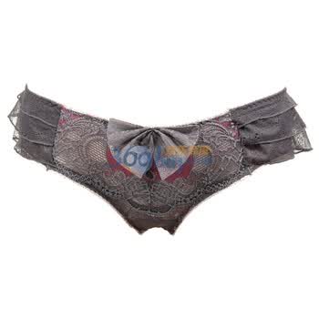 随尔美 Sealbeauty 蝶花情人时尚蕾丝女士内裤同色同码三件套 S605000 深灰色 M