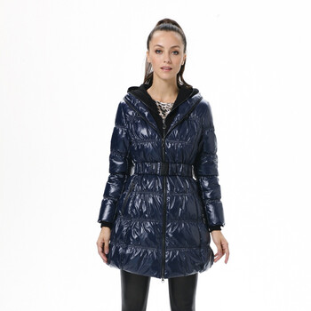 波司登 2011新款 羽绒服 女连帽时尚亮面中长款 BR2276A 深蓝色 185/104A(XXXL)