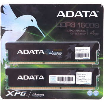 威刚（ADATA）游戏威龙 DDR3 1600 4G（2G×2条）台式机内存