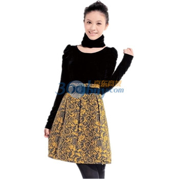 玫斯妮春秋冬时尚新款连衣裙359 黄色 XXL