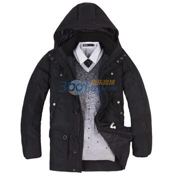 柒加尚品SEVENJOY 冬式气场新款男士长款休闲保暖羽绒服15YR02 黑色 XXL