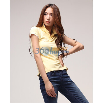 Giordano佐丹奴 Polo 女撞色边弹力平纹POLO 01310112 黄绿色 M
