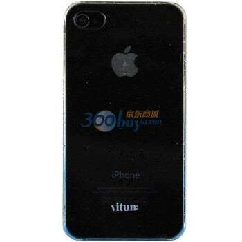 唯珍 苹果 Apple iPhone 4 4S 雨滴水珠 渐变彩壳 保护壳 护盾 天蓝色