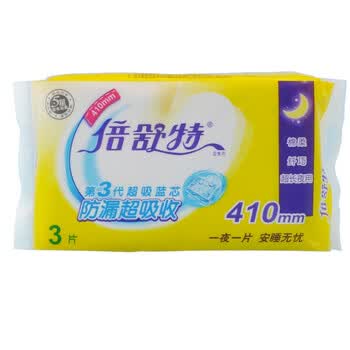 倍舒特棉柔一夜一片卫生巾3片*6 SN59003
