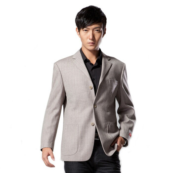 柒牌 SEVEN男装秋冬新款条纹毛料单件时尚休闲西服78C1798 B版 54