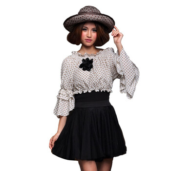 Bessie2012优雅甜美公主衬衣BS12SS002 米色 XL(175/92A)