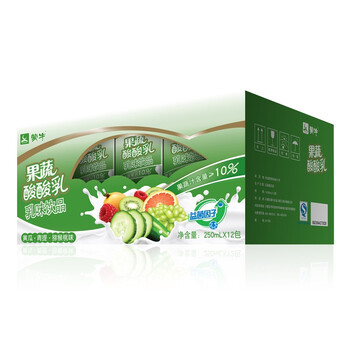 【蒙牛】苗条装果蔬酸酸乳黄瓜猕猴桃味250ml*12盒