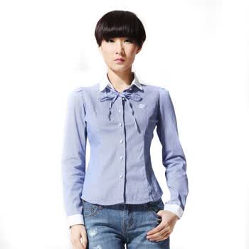 唐狮Tonlion女衬衫长袖韩版格子衬衣 原价119 黑色 XL