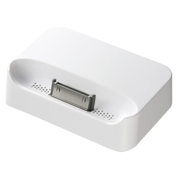 日本SANWA SUPPLY ACA-CRADLEW 苹果iPod、iPhone的基座 可同时插着电源和音箱 也可传输数据 白
