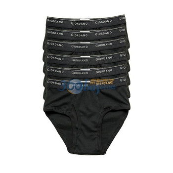 Giordano佐丹奴 内衣裤 男六条装Logo宽皮筋三角内裤 01179514 黑色 S