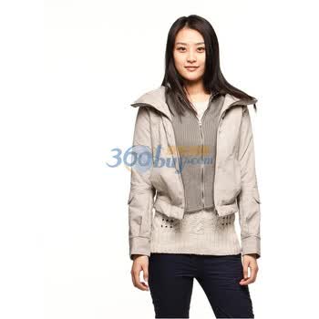 初刻CRUCCO 假两件 带帽插兜短款棉服 女装 2011冬季新品 00021202 米色 L
