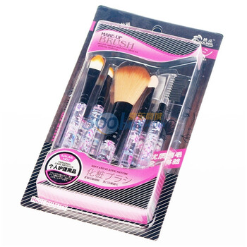 彩妆必备工具 精美高级五件套化妆刷（眼影棒+眼影刷+腮红刷+唇刷+眉睫刷）P8205 颜色包装随机发