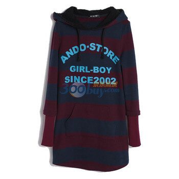 as安都2011冬新款女装 胶浆印花条纹卫衣 9141293 紫色 L