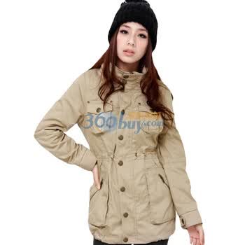 韩都衣舍 韩国风衣秋冬季新品女风衣外套HH1339 茶色 M