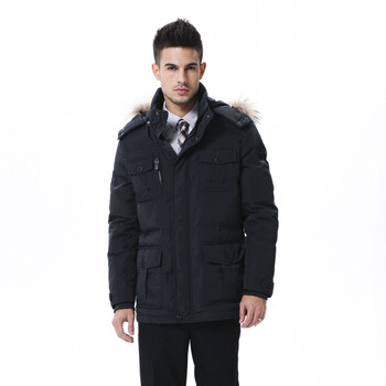 波司登 2011新款 羽绒服 男毛帽直摆中休闲服 SR2241 军绿色 190/104A(XXL)