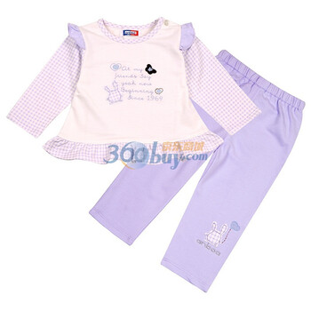 安宝儿A8680新生儿纯棉套装宝宝外出服婴儿衣服 洋红 (品红 玫瑰红) 6M/66cm