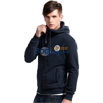 LOVINJK 2012春季新品 时尚休闲男士卫衣 带帽开衫卫衣 H002 深蓝色 XXL