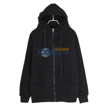 韩都衣舍 韩国卫衣秋冬季新品冬装女加厚纯色连帽卫衣LK1017 黑色 均码