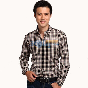 红豆hodo长袖衬衫新品男士时尚休闲长袖衬衫ECW4676 黄色 180/96