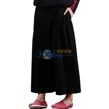 茵曼 INMAN 2011秋装新款宽松阔腿裤裙 DC66606 黑色 XL