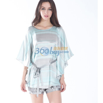 金三塔YSW0701 100%桑蚕丝圆点印花蝙蝠袖居家服 0101 L