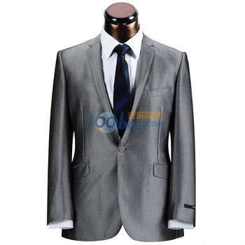 莱克斯顿laxdn 男士单扣银色修身西装套装 结婚礼服 01111114-210 银色 54