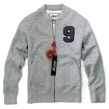 AK男装秋冬新品 NO.9棒球领绣花开衫卫衣11C205009 浅灰色 XXL