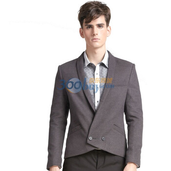 马克华菲2011秋装新品男装个性优雅休闲西装7113051704深灰色XXL