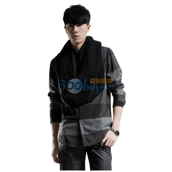 圣迪奥sdeerhe 男装 冬优雅爵士格纹衬衫 黑0470542 黑色 XXL