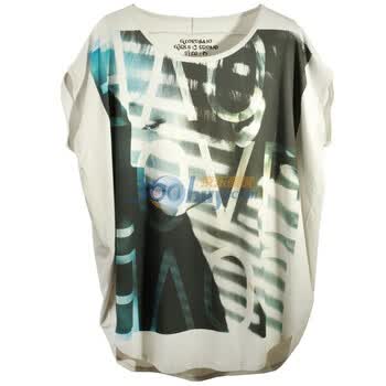 Giordano佐丹奴 T恤 女时尚烫钻涂鸦字母Big Tee 01391054 浅灰色 M