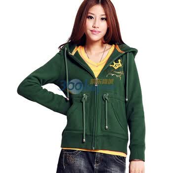 艾勒罗克 ELEMENT LOOK 2011秋冬羽绒内搭多色时尚百搭连帽休闲卫衣1101EPA04 成熟绿 L