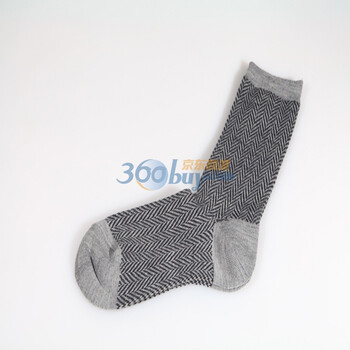 蕾娜丝LENUS 日式纯色简单条纹短袜b7004 浅灰色 均码