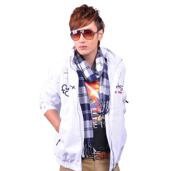［FYNEX］2011新款男装外套冬装 男士风衣带帽短款风衣三色FQ519 白色 XXL/180