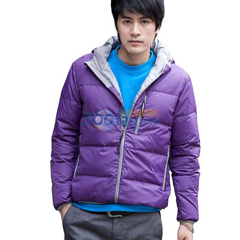 诠渡良品trenduality 新款防水防风白鸭绒短款羽绒服#81723 紫色 XXL
