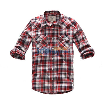 七匹狼SWJEANS男装 英伦格休闲男士衬衫171170502451 酒红色 XXL
