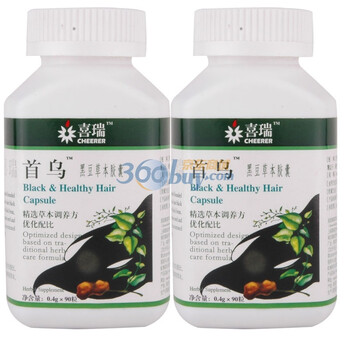 喜瑞首乌黑豆草本胶囊90粒*2瓶