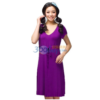 爱帝女士冰丝家居睡长裙6125302411【买即送10元京券】 紫色 XL