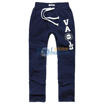 vals时尚logo抓绒保暖休闲卫衣裤男士长裤020200031 蓝色 XXL