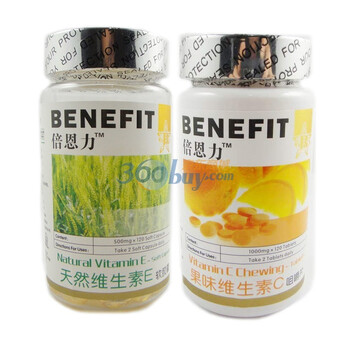 倍恩力果味维生素C咀嚼片120片+天然维生素E软胶囊120粒