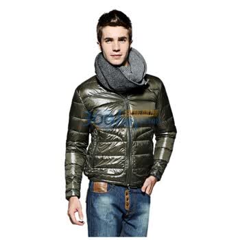 Justyle秋冬新品超薄超轻保暖时尚休闲羽绒服45113006 军绿 XXL