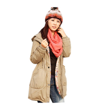 莱薇妈咪 加厚孕妇棉衣96508卡其色XL