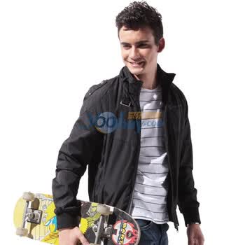 LOVINJK 2012春装新款男装夹克衫都市休闲立领男装 加大码运动三色防水快干单夹克 时尚休闲J012 黑色 XXXL