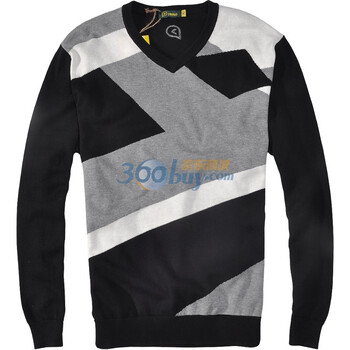 【佩戈PARGO】2011秋装新款 男装不规则插色百搭V领毛衣 5001 黑色 3XL